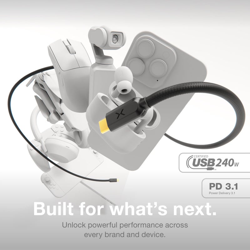 NOCO XGrid XC3: 240W USB-C to USB-C Cable â€“ Type C Fast Charging Cord, USB-IF Certified, Smart E-Marker Chip, 480Mbps Data, UltraFlex Braided Nylon + Silicone Jacket, 10-Foot Durable Design - Image 2