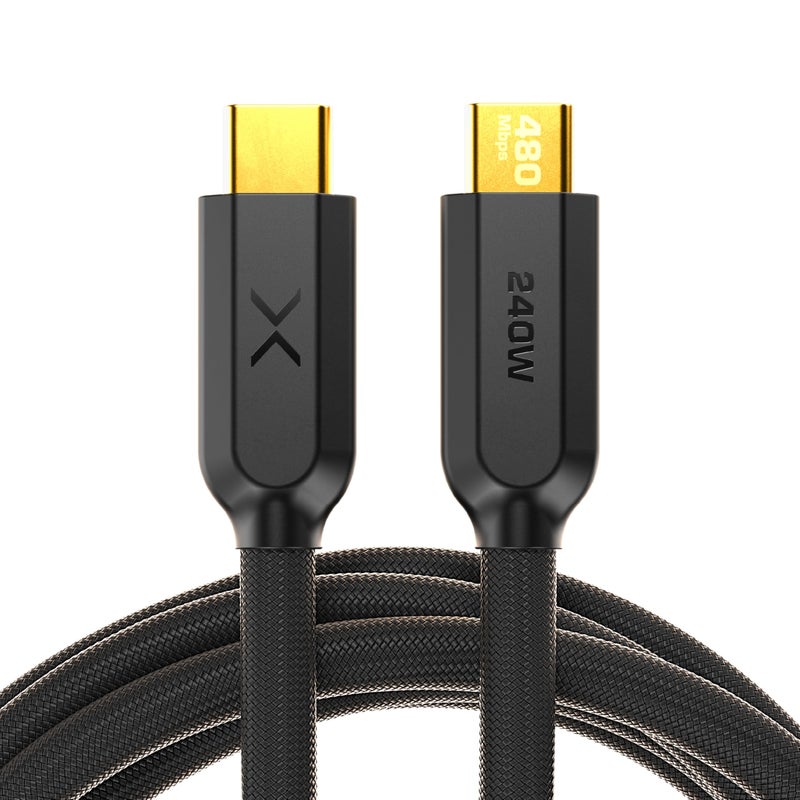 NOCO XGrid XC3: 240W USB-C to USB-C Cable â€“ Type C Fast Charging Cord, USB-IF Certified, Smart E-Marker Chip, 480Mbps Data, UltraFlex Braided Nylon + Silicone Jacket, 10-Foot Durable Design - Image 1