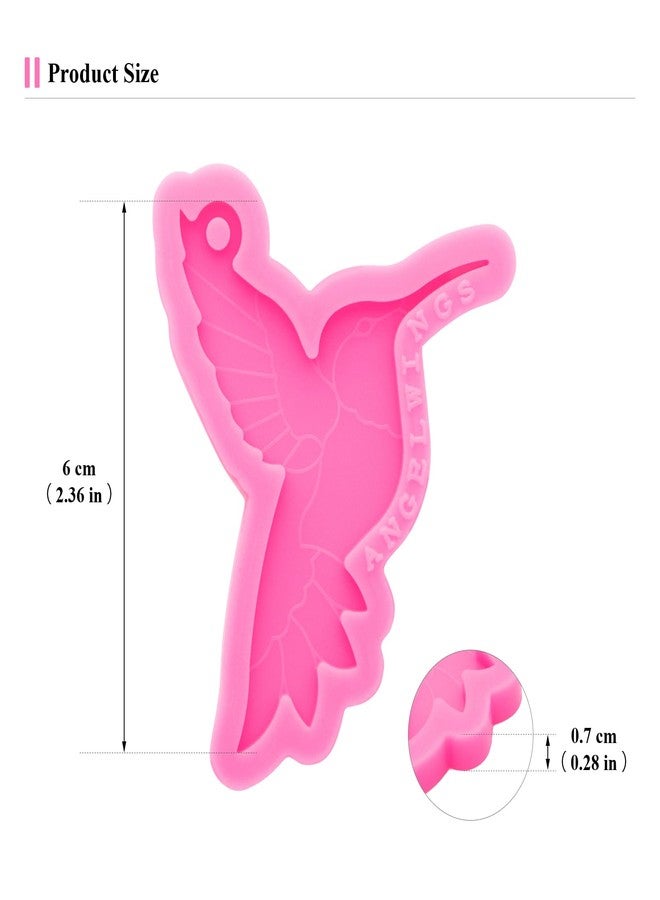 Angel Wings Super Glossy Lovely Hummingbird Style Silicone Mold Resin Keychain Mold Jewelry Epoxy Mould Crafting Keychain Resin Jewelry Making Silicone Mold - Image 2