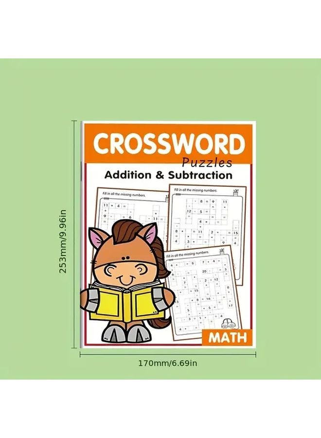 مجموعة كلمات متقاطعة رياضية تفاعلية 32 صفحة الجمع والطرح والضرب والقسمة - Image 3