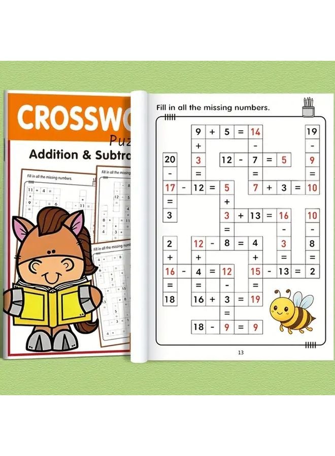 مجموعة كلمات متقاطعة رياضية تفاعلية 32 صفحة الجمع والطرح والضرب والقسمة - Image 2