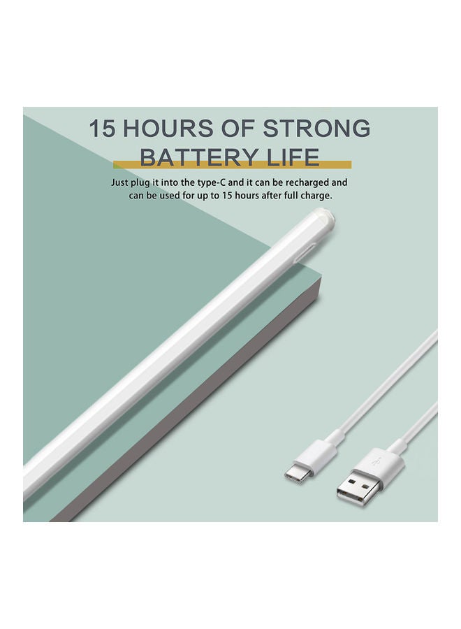 JT11 Stylus Pen Active Capacitive Pencil Compatible with IOS/Android/Windows Mobile Touch Screen Device White - Image 4