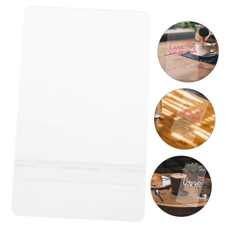 3Pcs Transparent Acrylic Memo Board Reusable Message Note Whiteboard With Base - Image 5