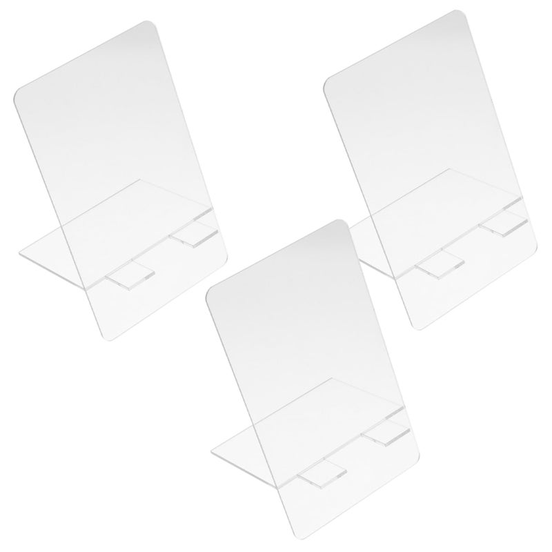 3Pcs Transparent Acrylic Memo Board Reusable Message Note Whiteboard With Base - Image 2