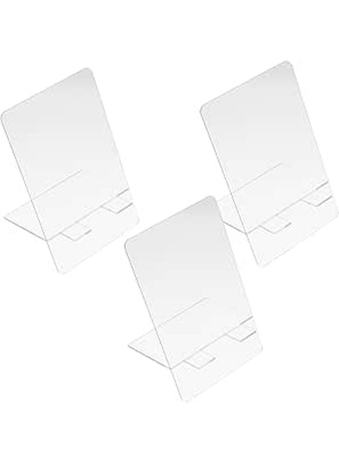 3Pcs Transparent Acrylic Memo Board Reusable Message Note Whiteboard With Base - Image 1