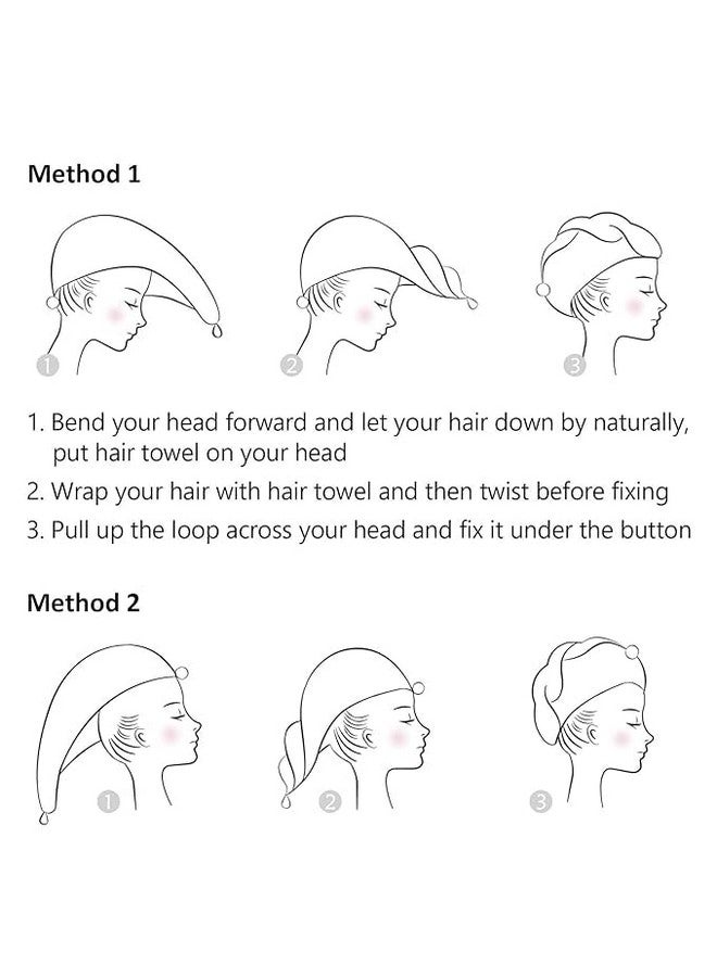 MOBDESK MOBDSESK Hair Salon Towel Multicolor Hair Towel Wrap Anti Frizz Absorbent Towel Hair Drying Microfiber Towel for Hair with Elastic Loop for Tying Head Wrap for Super Quick Drying (Pack of 3)- Ur-698 - Image 2