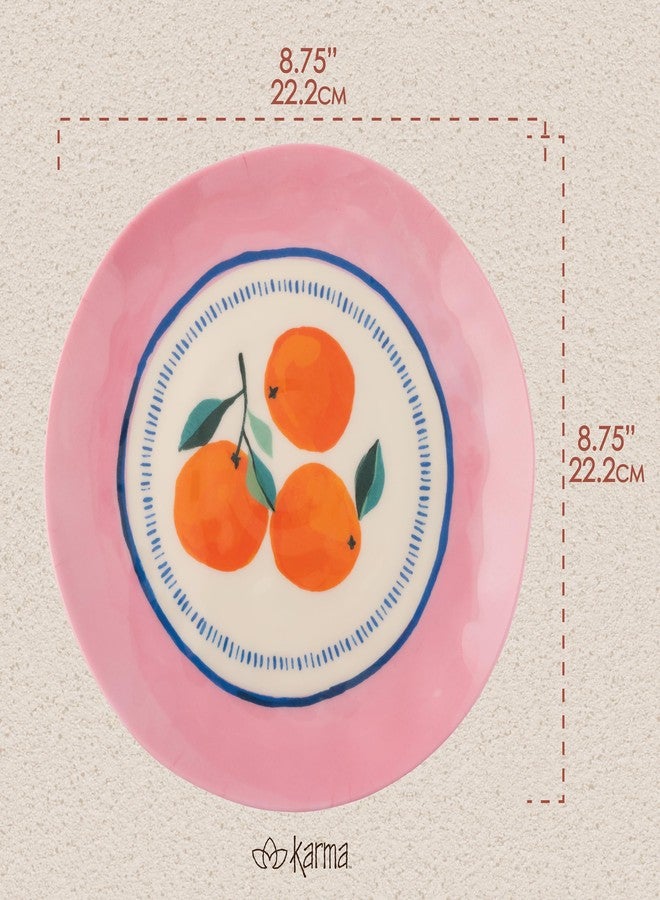 كارما، طقم أطباق سلطة ميلامين مقاس 8.75 بوصة، مكون من 4 قطع، أطباق قابلة لإعادة الاستخدام وآمنة للاستخدام في غسالة الأطباق للاستخدام الخارجي والداخلي، لون برتقالي - Image 3