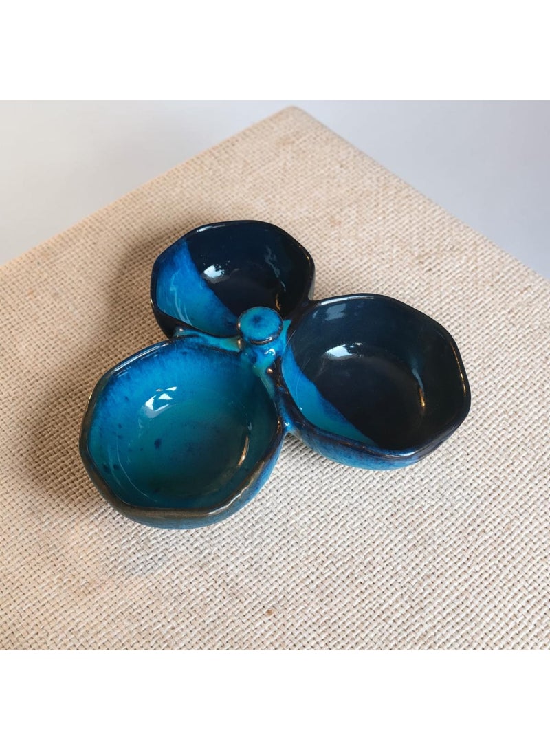 color zone pottery A distinctive decorative pottery and ceramic dish for nuts. - Image 2