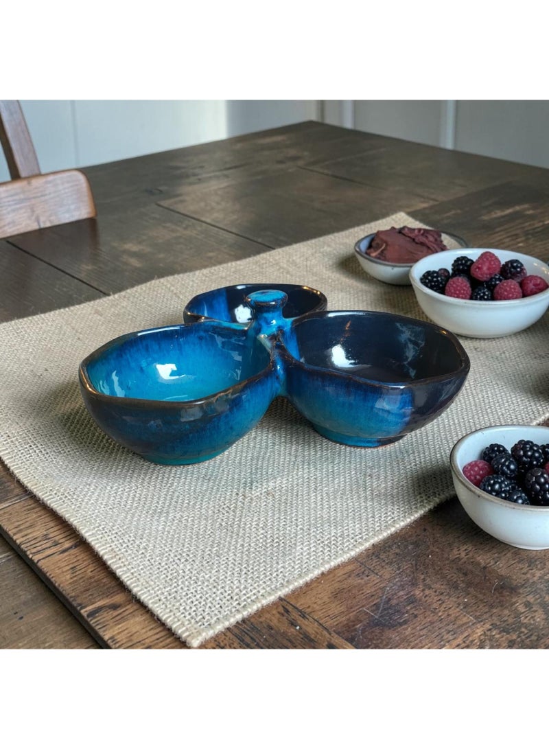 color zone pottery A distinctive decorative pottery and ceramic dish for nuts. - Image 3
