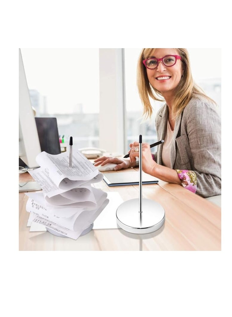 Terabyte Pack of 4 Stainless Steel Straight Rod Paper Memo Receipt Holder Bill Fork Spike Stick Desk Straight Rod 5.5 Inch Long for Bill Fork Stick and Paper Memo Holder Spike, 4 Pcs - Image 5
