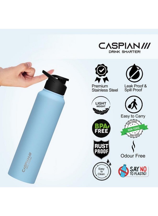 CASPIAN /// Hike Stainless Steel Sipper Water Bottle (Mist Green,Light Pink,Sky Blue, 1 Litre, Set of 6)| Leak Proof Thunder for Fridge Home Office Travel School Kids Boys Girls Adults Sports Gym Yoga - Image 5