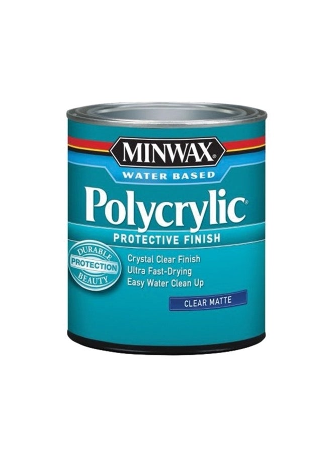Minwax Polycrylic Crystal Clear Ultra Fast Drying Protective Finish Clear Matte 1qt 622224444  - Image 1