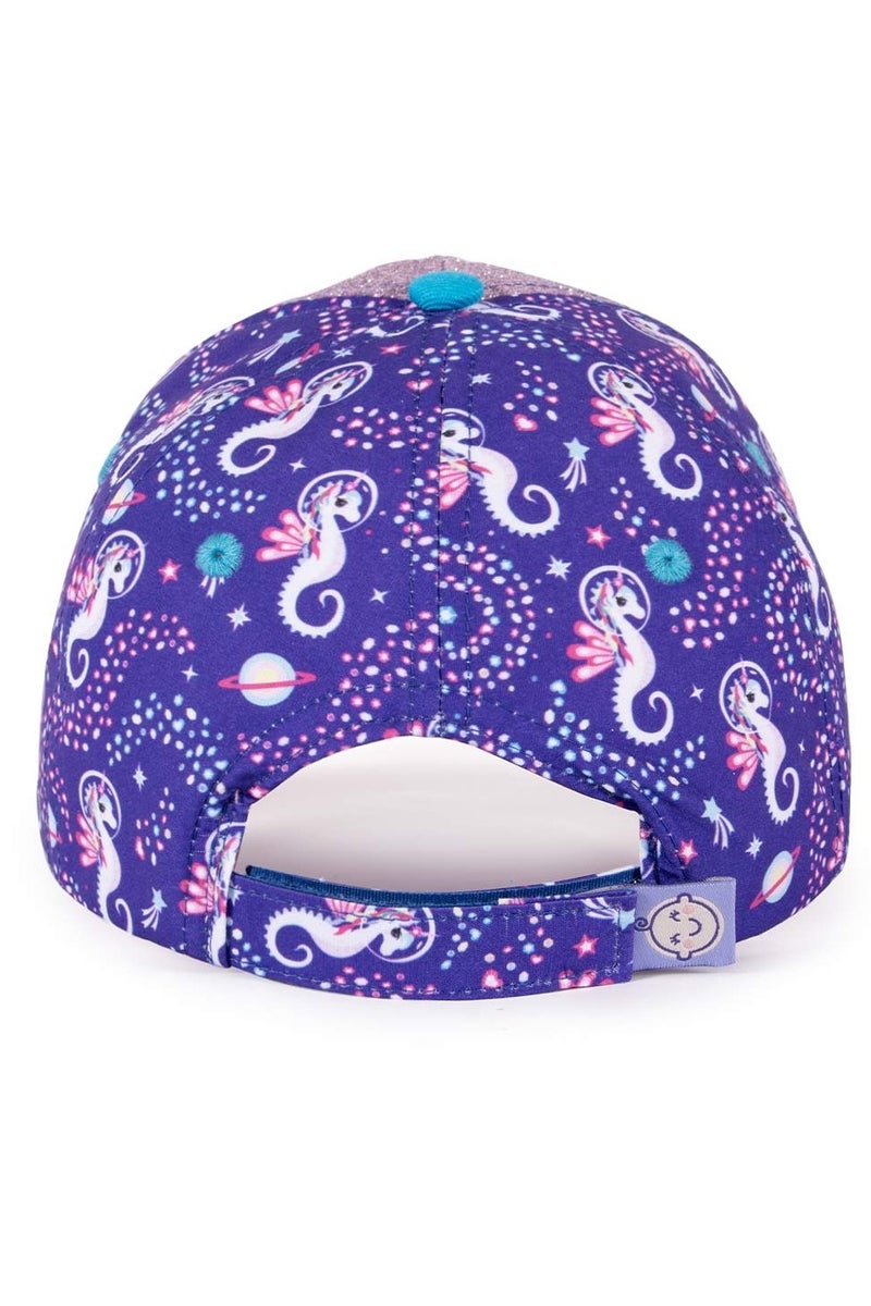 Milk & Moo Kids Cap for Ages 7-10, Cap for Girls, Unicorn Themed Head Cap, Glittery Pink and Purple Cap, Adjustable Velcro Strap, Breathable Material, Sun Protection Design – Made in Turkey - Image 3