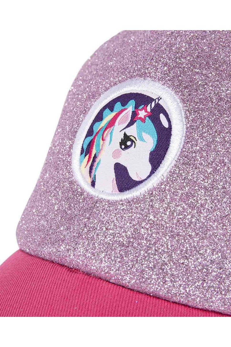 Milk & Moo Kids Cap for Ages 7-10, Cap for Girls, Unicorn Themed Head Cap, Glittery Pink and Purple Cap, Adjustable Velcro Strap, Breathable Material, Sun Protection Design – Made in Turkey - Image 4