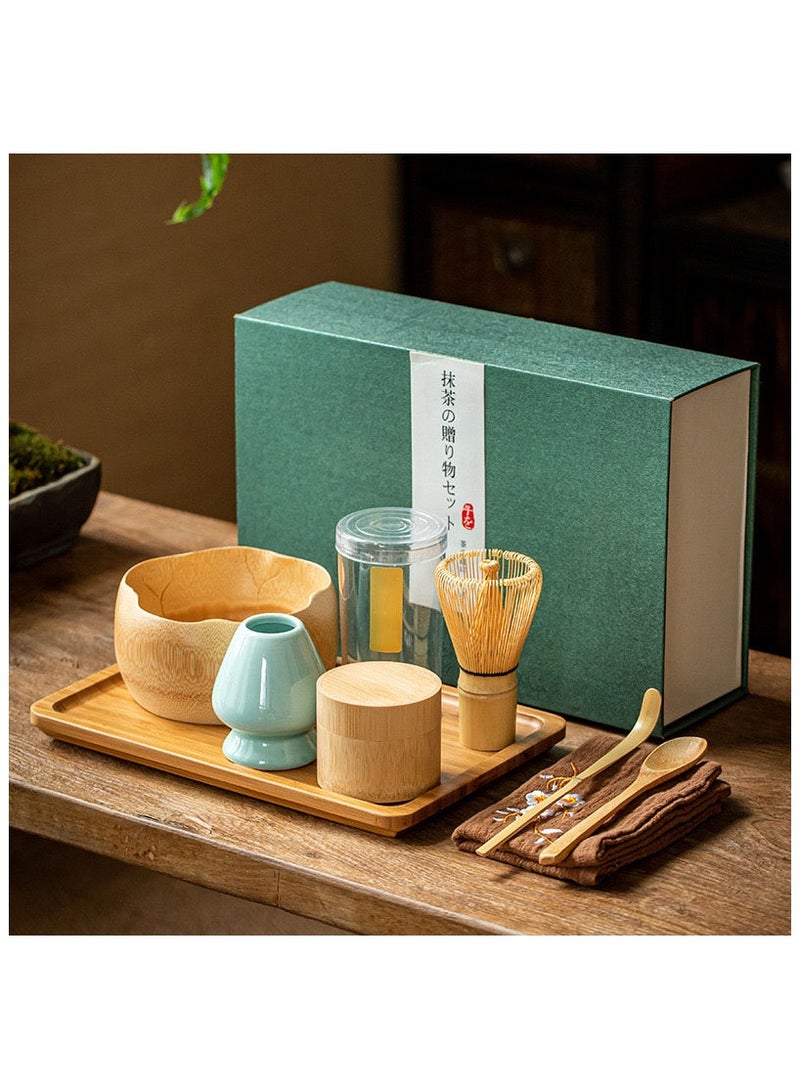 GuRiver 8-Piece Traditional Handmade Matcha Tea Tool Whisk Set - Image 1
