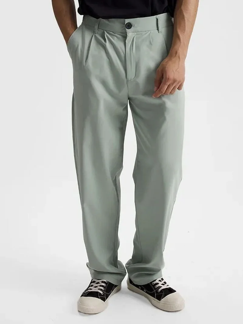 جيستو GIESTO Men's Relaxed Fit Pleated Straight Leg Pants