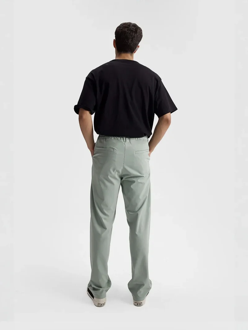 Giesto Mint Green GIESTO Men's Relaxed Fit Pleated Straight Leg Pants for Men | Best Price UAE
