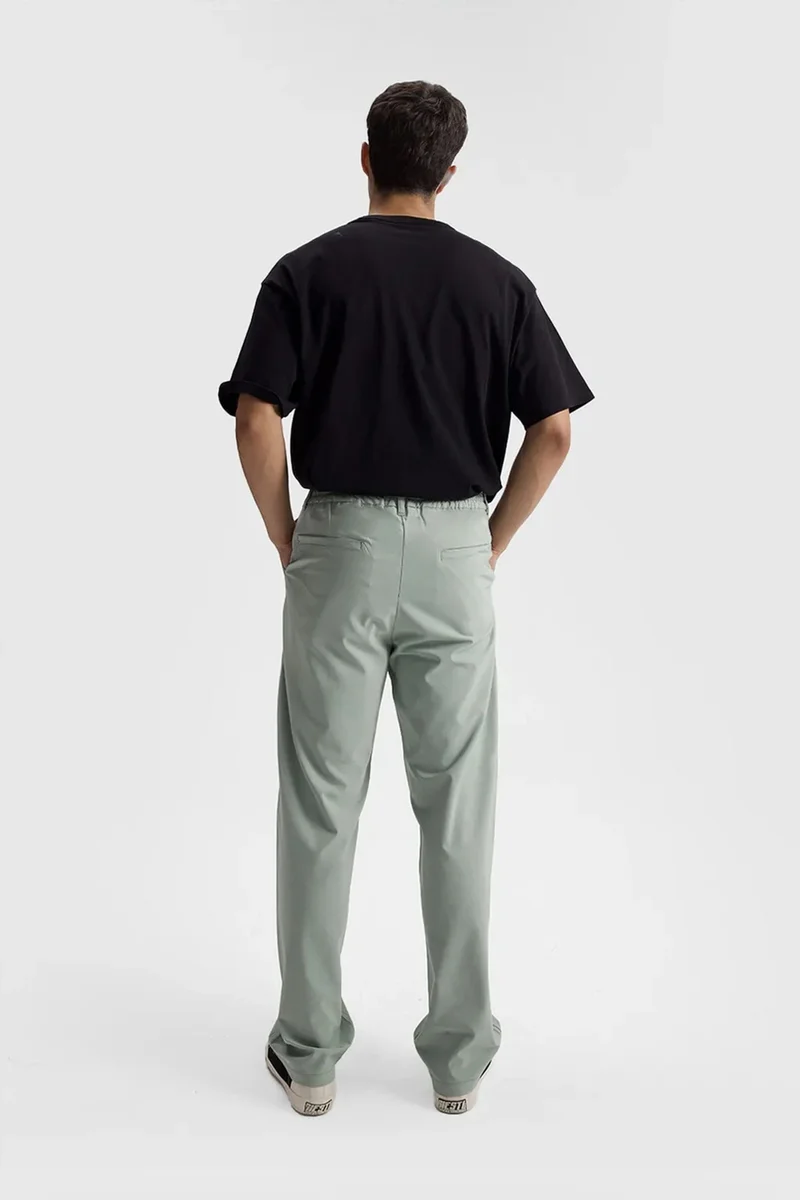 Giesto Mint Green GIESTO Men's Relaxed Fit Pleated Straight Leg Pants for Men | Best Price UAE