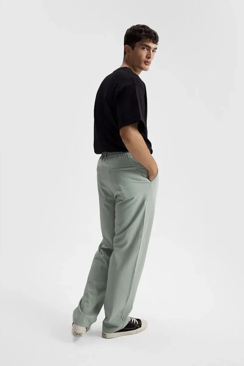 Giesto Mint Green GIESTO Men's Relaxed Fit Pleated Straight Leg Pants for Men | Best Price UAE