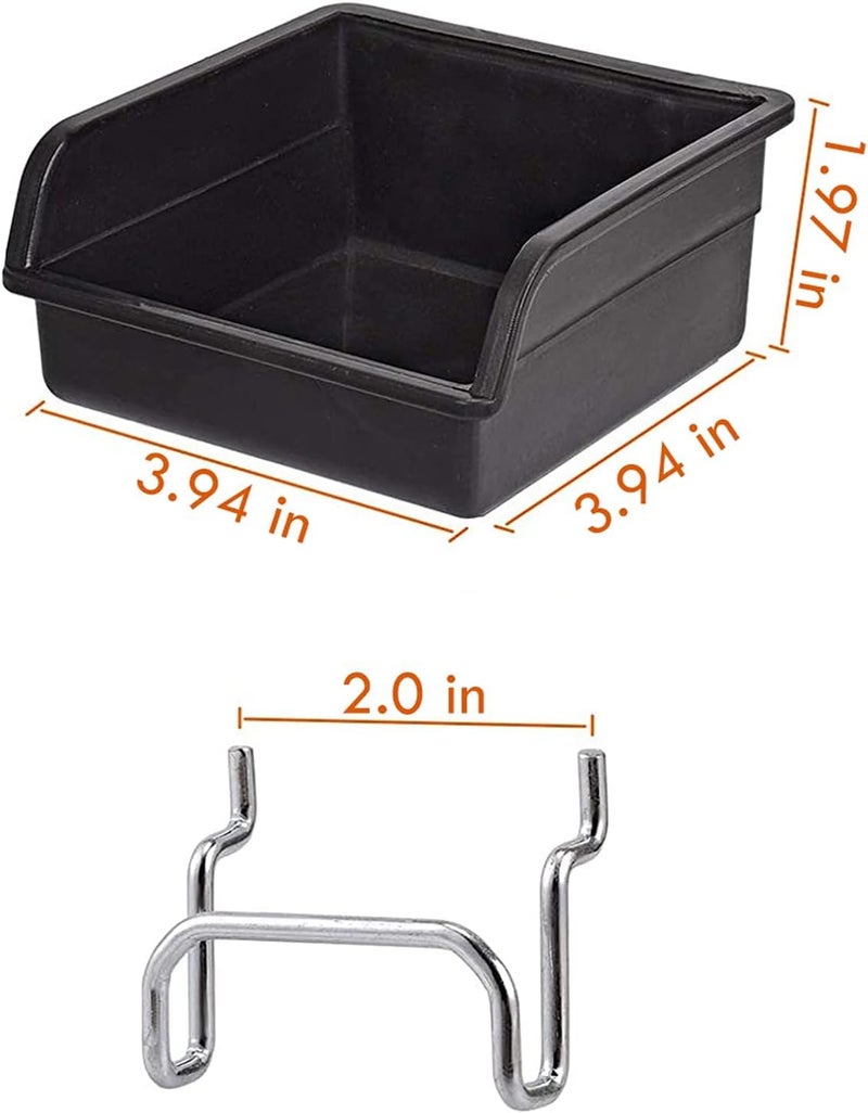 G.CORE 12 Pack Pegboard Bins with Hooks, Peg Board Hooks Assortment Organizer Accessory, Various Tools Storage Arrange System Kit for Garage Craft Workshop Workbench Hobby Office - Image 2