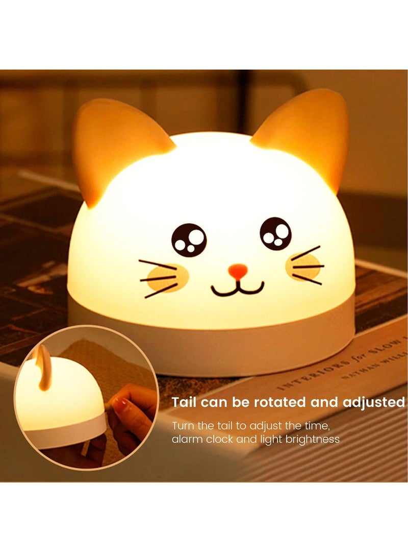 كابتن تيك SYOSI Digital Alarm Clock with Night Light, Cute Cat Digital Alarm Clock for Kid Bedroom for Bedroom Home Office Adjustable Volume and Brightness - Image 4