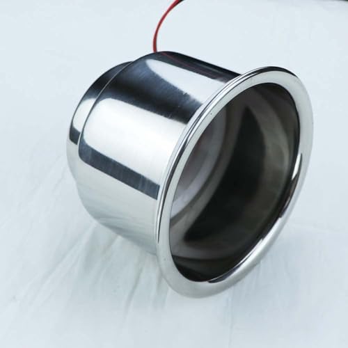 COC-LF 2Pcs Blue LED Boat Cup Drink Holder,Stainless Steel Polished Cup Holder for Boat,12V,Water Proof for Marine Boat Rv Camper - Image 4