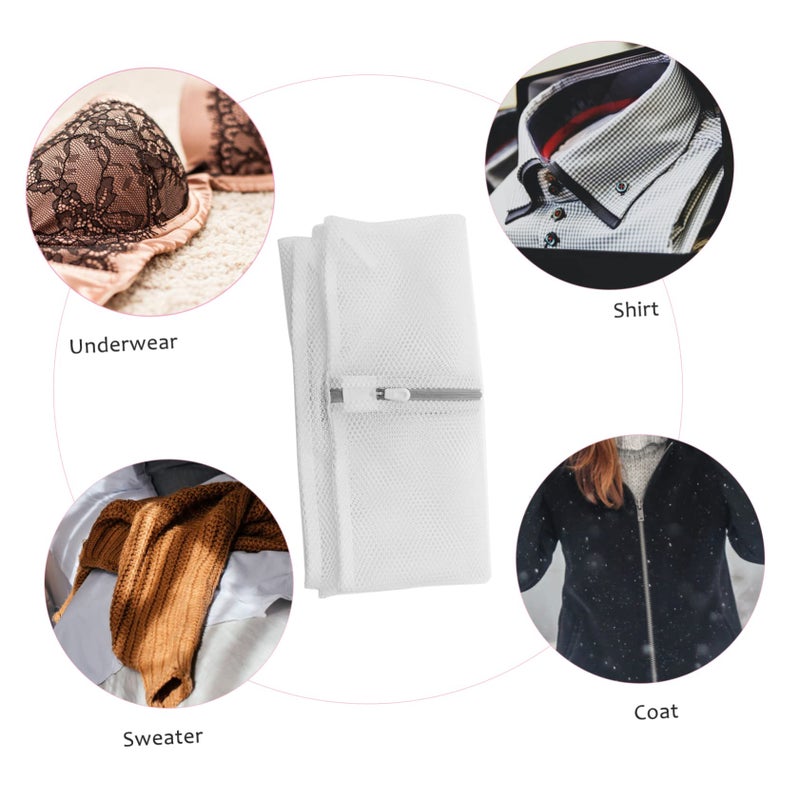 Thickened Mesh Laundry Bag With Zipper For Delicates Prevents Deformation In Washing Machine - Image 5