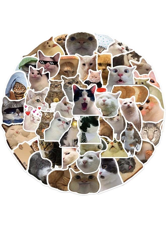 50 Pieces Cute Cat Stickers - Image 1