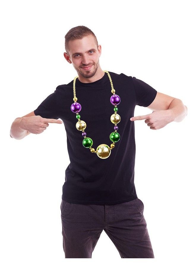 GiftExpress - 2Pc 44 Inch Mardi Gras Jumbo Bead Necklace For Party Favors Mardi Gras Festival Mardi Gras Parades - Image 1