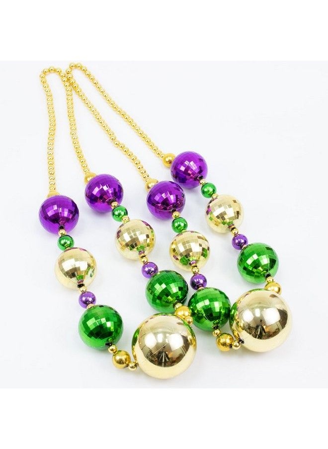 GiftExpress - 2Pc 44 Inch Mardi Gras Jumbo Bead Necklace For Party Favors Mardi Gras Festival Mardi Gras Parades - Image 1