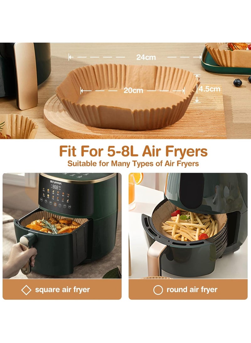 أوراق قوالب للقلاية الهوائية 100 قطعة – مقاس 20 سم – ورق خبز مقاوم للزيت والحرارة لتنظيف سهل وحماية القلاية – مناسب للدجاج، البيتزا، البطاطس والمأكولات المقلية - Image 4