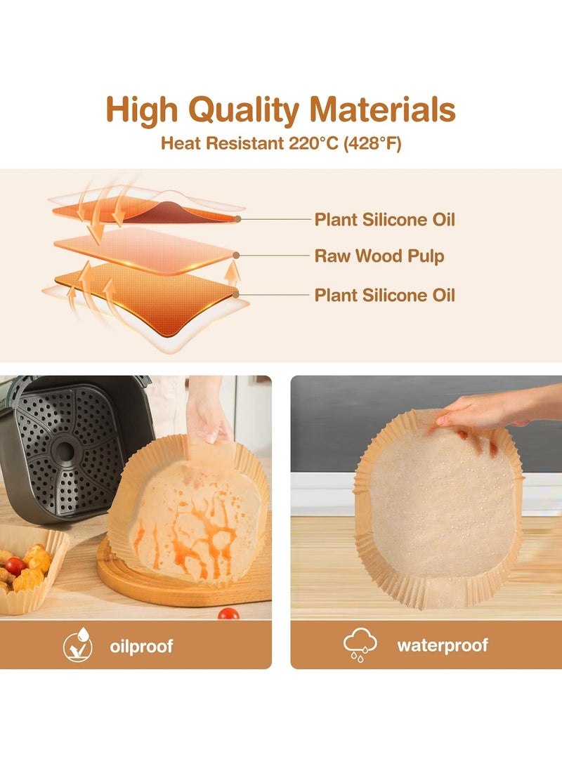 أوراق قوالب للقلاية الهوائية 100 قطعة – مقاس 20 سم – ورق خبز مقاوم للزيت والحرارة لتنظيف سهل وحماية القلاية – مناسب للدجاج، البيتزا، البطاطس والمأكولات المقلية - Image 5