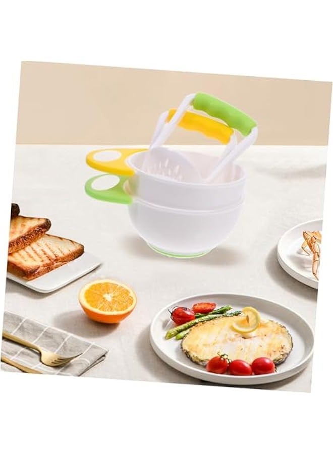 Baby Grinding Bowl 2 Sets of Food Masher Bowl Smooth Surface Easy 360° Grinding Non-Slip Handle  - Image 4