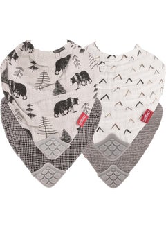 Nuby Nuby Reversible 100% Natural Cotton Muslin 2 Piece Teething Bib  - Image 1
