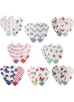 Nuby Nuby Reversible 100% Natural Cotton Muslin 2 Piece Teething Bib  - Image 2