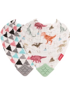 Nuby Nuby Reversible 100% Natural Cotton Muslin 2 Piece Teething Bib  - Image 5