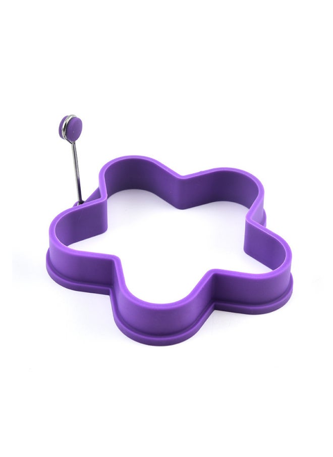 Generic - Thickened Silicone Egg Frier Creative Kitchenware Egg Mold Heart-shaped Flower Fried Egg Mold Cake Baking Mold-Color:Petals (purple) - Image 1