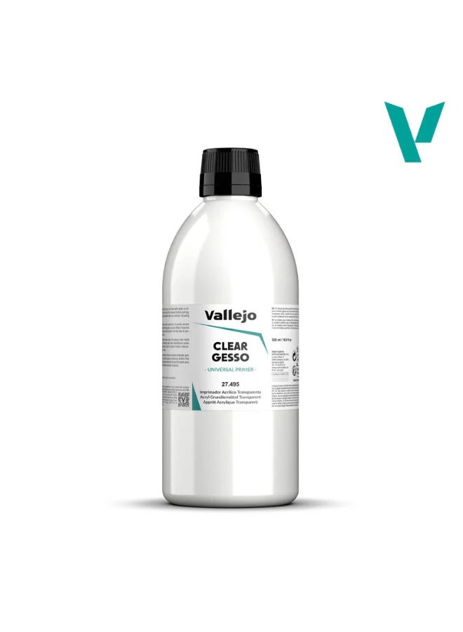 فاليجو جيسو شفاف ٥٠٠ مل - برايمر شفاف للقماش، والأكريليك، والوسائط المتعددة، والأسطح الفنية