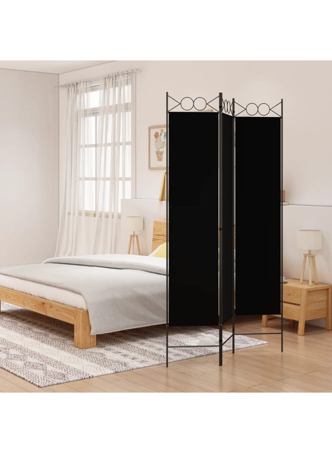 فيداكسل مقسم غرفة 3-ألواح أسود 120×200 سم قماش 350149 - Image 2