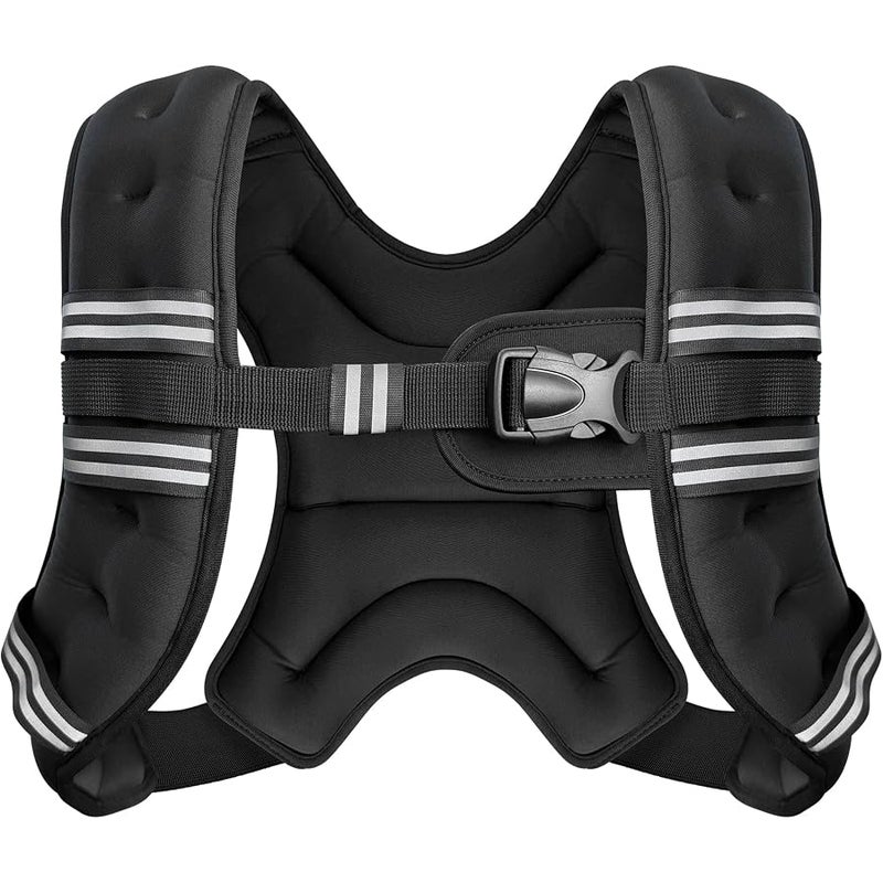 Zeerun Weighted Vest, 6lb/8lb/10lb/12lb/15lb/18lb/20lb/24lb/30lb for Men Women, Reflective Stripe Adjustable Buckle, Comfortable Durable Rucking Vest for Walking Running Strength Training - Image 1
