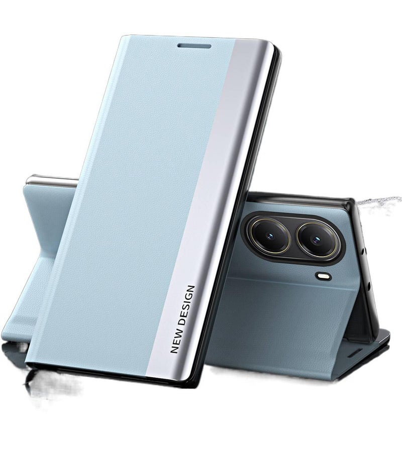 غطاء واقي بPC لـ Redmi Note 14 مع حامل قائم ومقاوم للصدمات مع مقاوم للصدمات مع حماية من السقوط مع مقاوم للخدش باللون أزرق بوظيفة حامل باللون الأزرق باللون الأحمر - Image 1