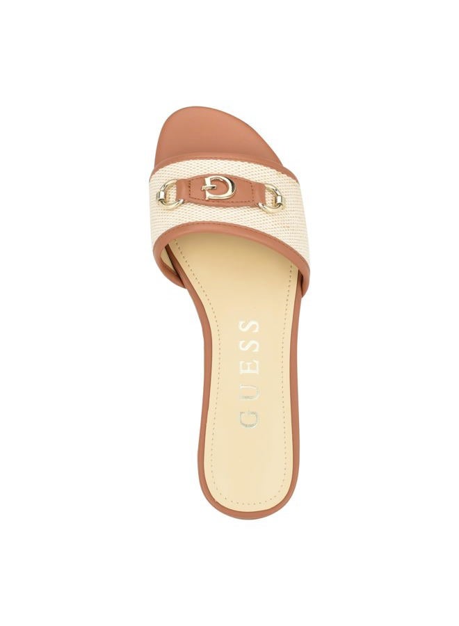 GUESS صندل هامّي مسطح للنساء طبيعي 102 6.5، 37 EU - Image 2