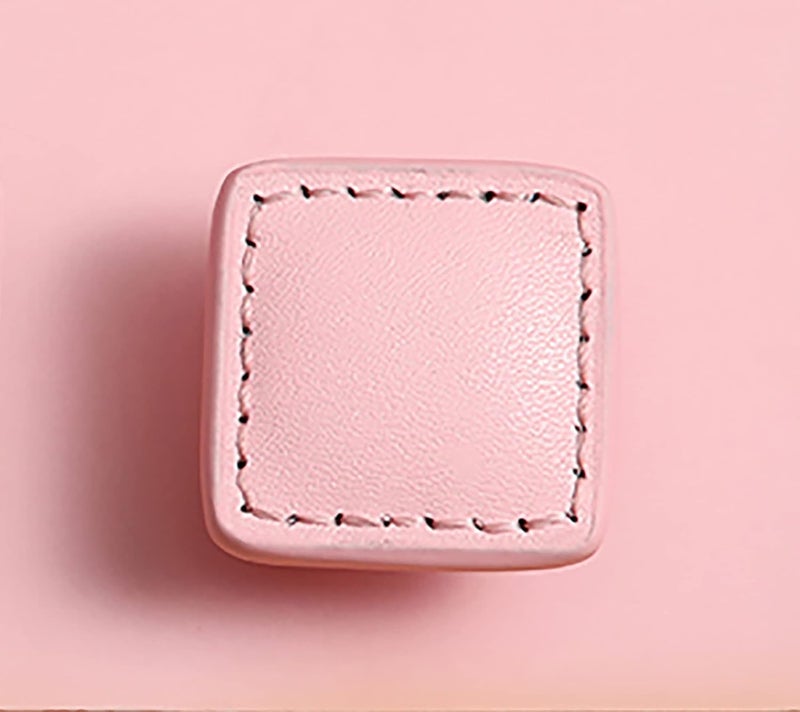 MANTARA L0008SquarePink Hand Stitched Leather Buckle Handle Color Single Hole Leather Handle Cabinet Door Shoe Cabinet Bedside Cabinet Drawer Handle Pack of 1 - Image 2