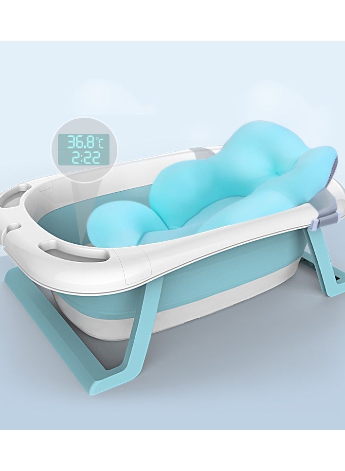 بيلانينا حوض استحمام للأطفال قابل للطي مع حصيرة استحمام للأطفال  موفر للمساحة ومريح - Image 1