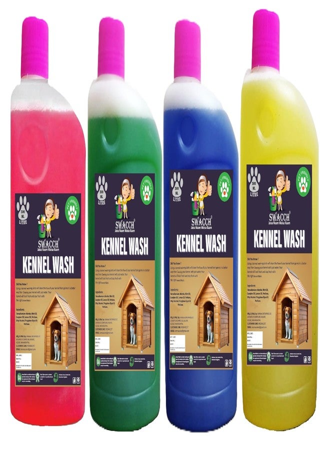 swacch Kennel Wash (500ml) (Combo Pack of 4) Rose, Mogra, Lavender & Lemon I Pet Stain & Odour Remover I Pet Floor Cleaner Liquid I Dog and Cat Friendly - Image 1