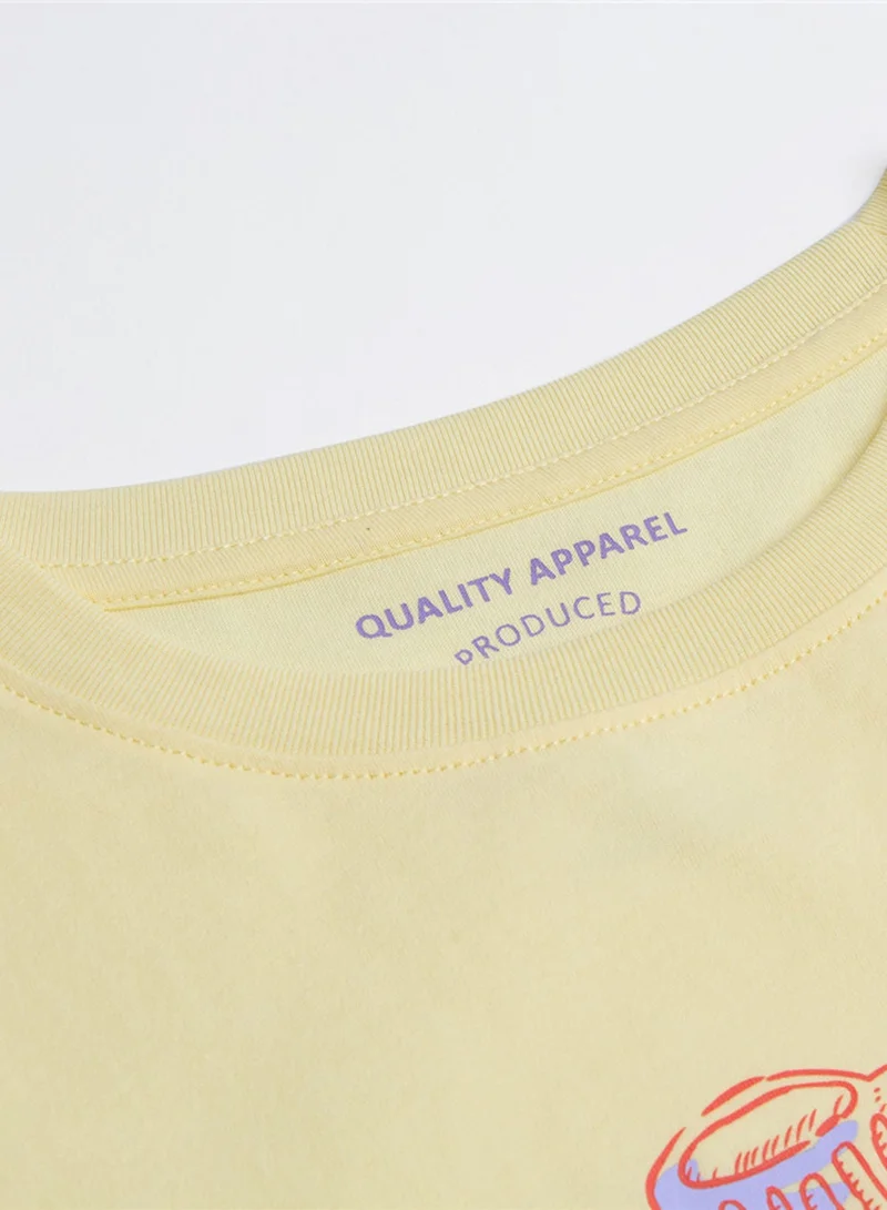 GIORDANO  Women’s Cotton Crew Neck Printed Comfort Tee for Women | Best Price UAE