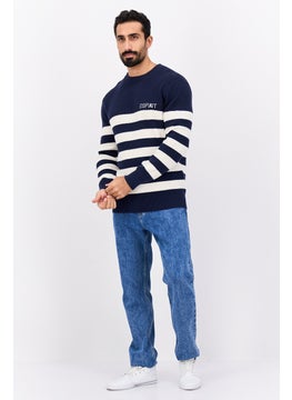 Esprit x Rest and Recreation Men Crew Neck Embroidered Logo Sweater, Navy  - Image 4