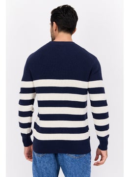 Esprit x Rest and Recreation Men Crew Neck Embroidered Logo Sweater, Navy  - Image 3