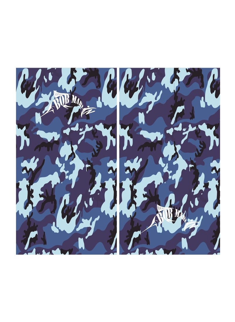 BOB MARLIN Marlin Uv+Protection Face Shield Bandana Bob Camo Blue  - Image 3