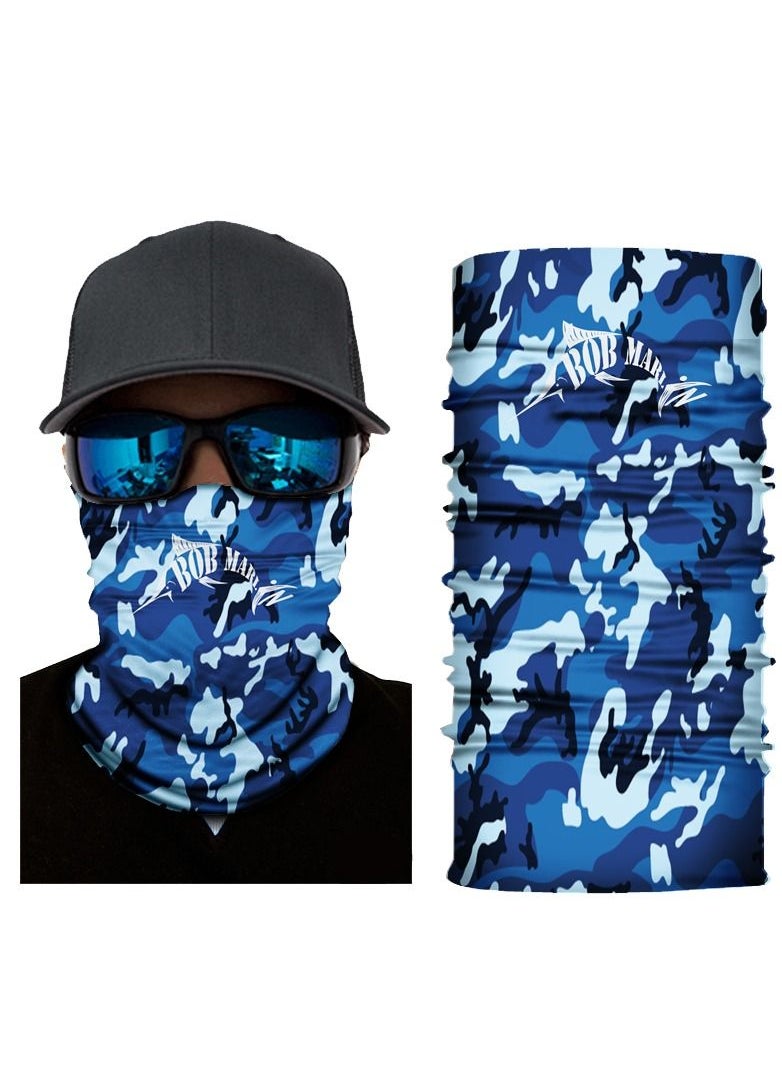 BOB MARLIN Marlin Uv+Protection Face Shield Bandana Bob Camo Blue  - Image 2